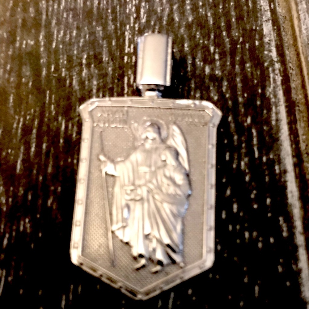 925  sterling silver Raphael Guardian Angel Shield Charm Pendant